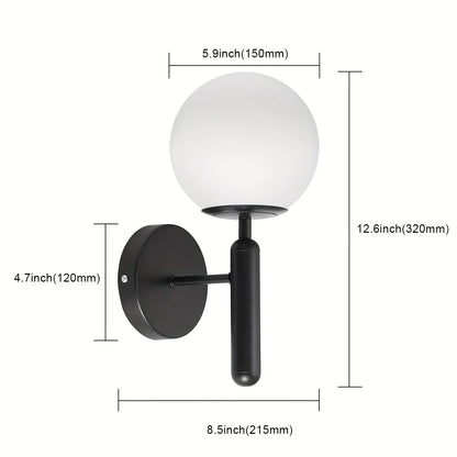 Sleek Round Glass Wall Sconce with Polished Metal Semi-Flush Mount Fixture