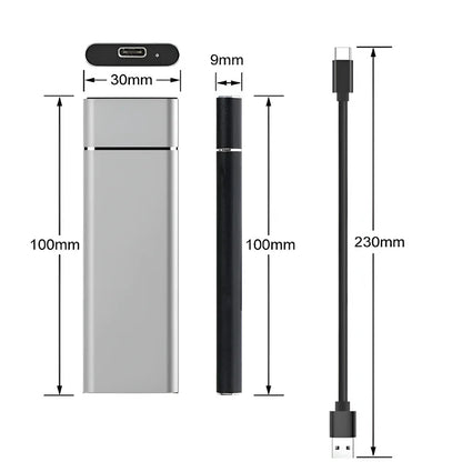 Slim Aluminum Portable USB External Hard Drive Storage