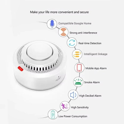 Smart WiFi Fire & Smoke Detector (85dB)