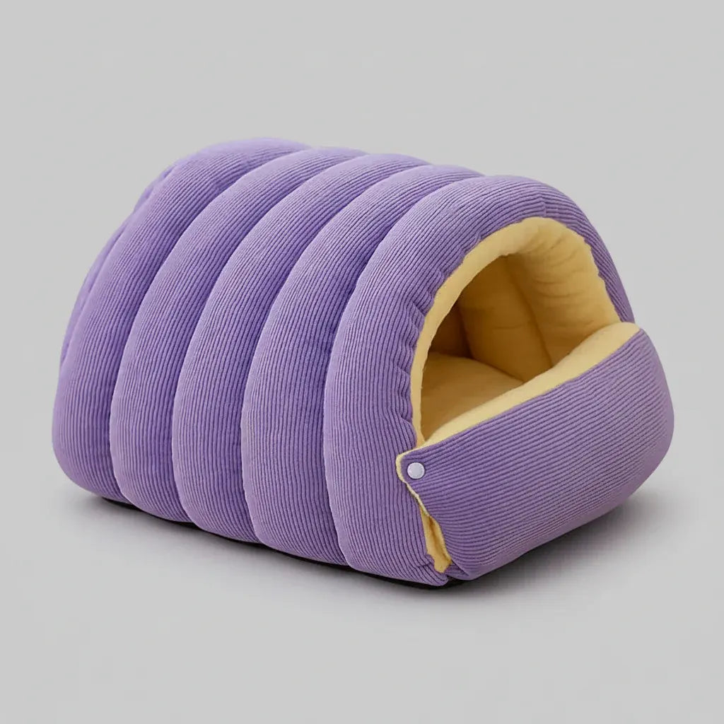 Soft Plush Cat Cave Bed - Cozy Indoor Sleeping House for Pets