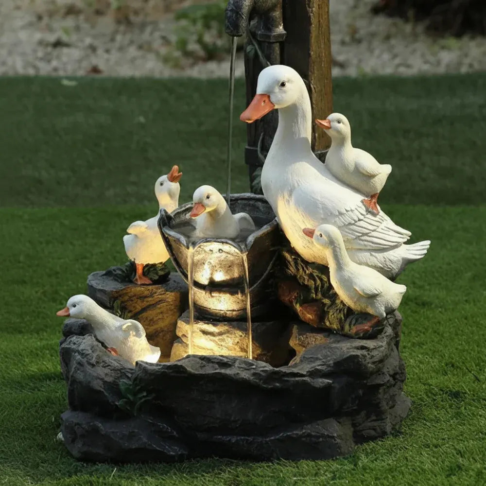 Solar-Powered Garden Birdbath Fountain for Outdoor Décor