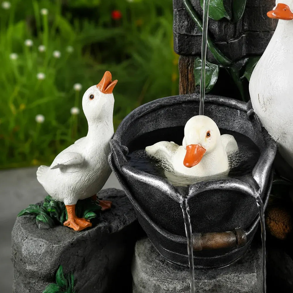 Solar-Powered Garden Birdbath Fountain for Outdoor Décor