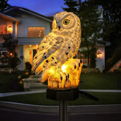 Solar Powered Owl Pathway Stake Light for Outdoor Garden Decor