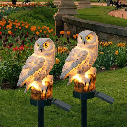 Solar Powered Owl Pathway Stake Light for Outdoor Garden Decor