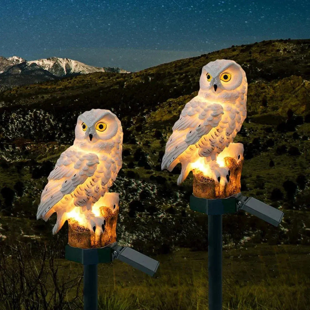 Solar Powered Owl Pathway Stake Light for Outdoor Garden Decor