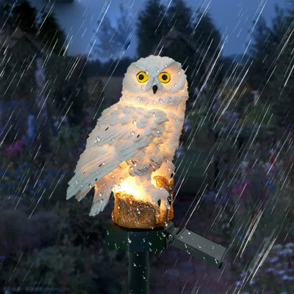 Solar Powered Owl Pathway Stake Light for Outdoor Garden Decor