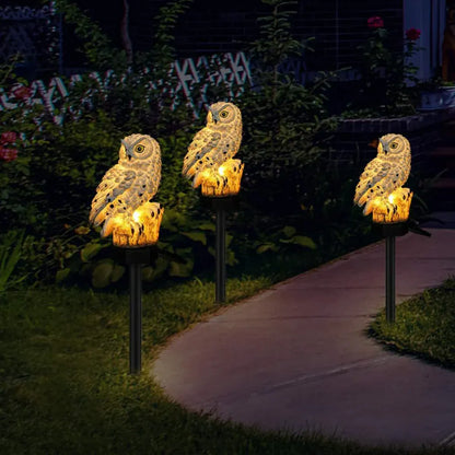 Solar Powered Owl Pathway Stake Light for Outdoor Garden Decor