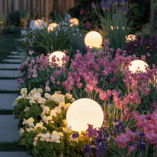 Spherical LED Ball Lamp for Garden Yard Pathway Outdoor Lighting