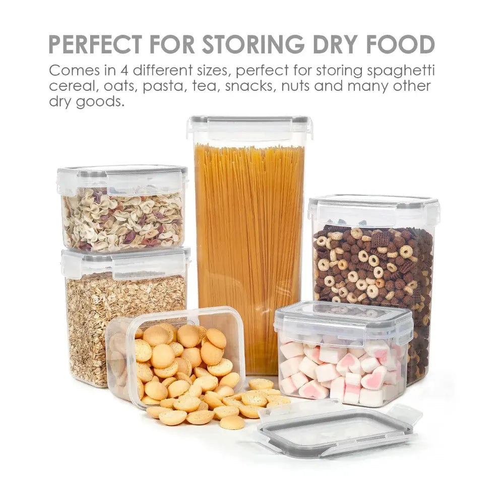 Stackable Airtight Clear Kitchen Food Storage Container Set