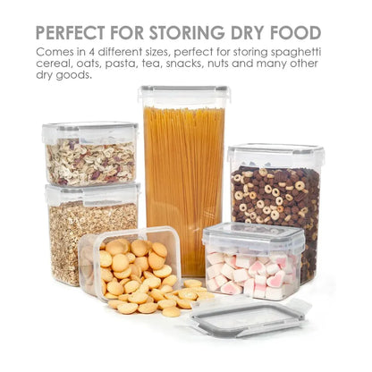 Stackable Airtight Clear Kitchen Food Storage Container Set