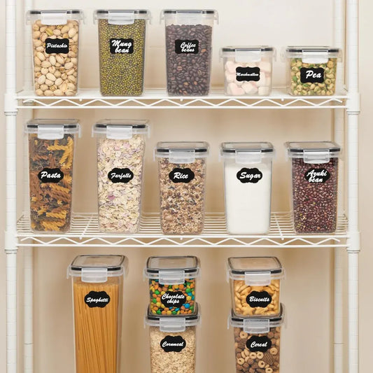 Stackable Airtight Clear Kitchen Food Storage Container Set