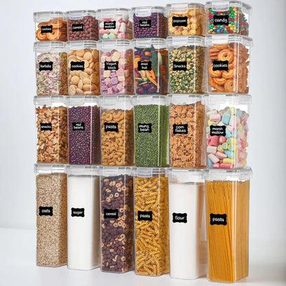 Stackable Airtight Clear Kitchen Food Storage Container Set