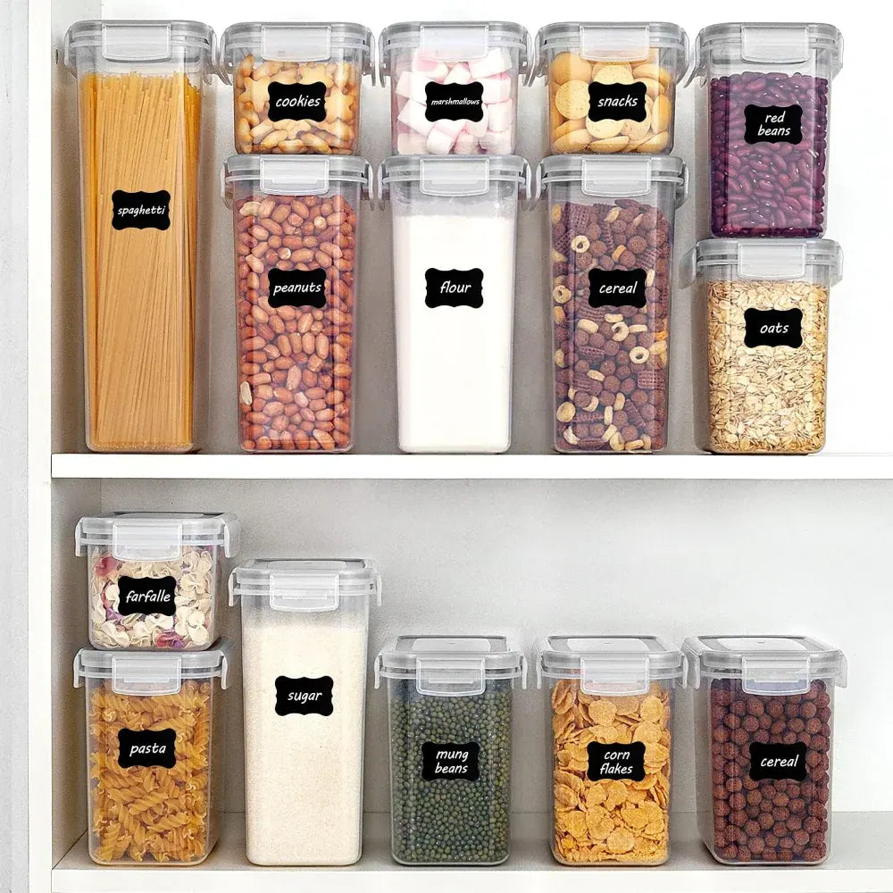 Stackable Airtight Clear Kitchen Food Storage Container Set