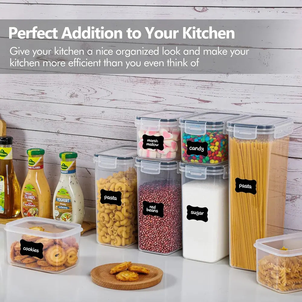 Stackable Airtight Clear Kitchen Food Storage Container Set