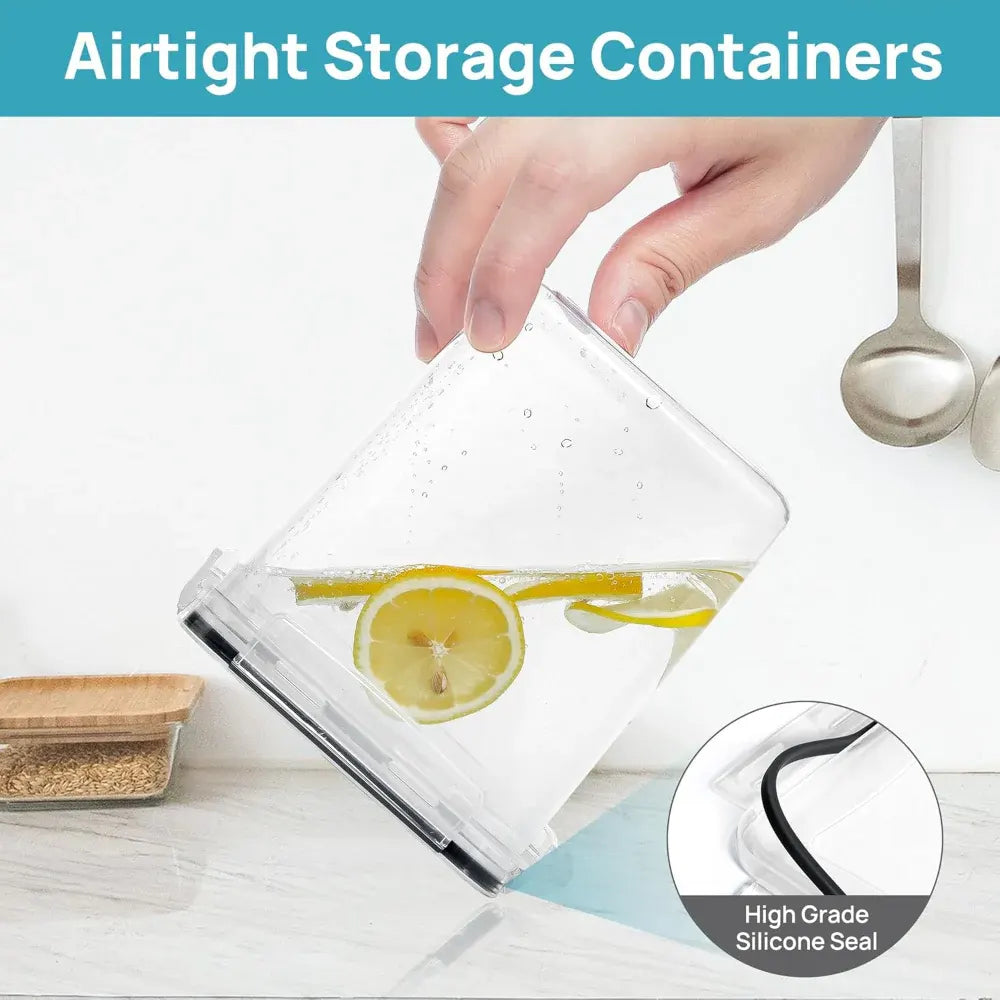Stackable Airtight Clear Kitchen Food Storage Container Set