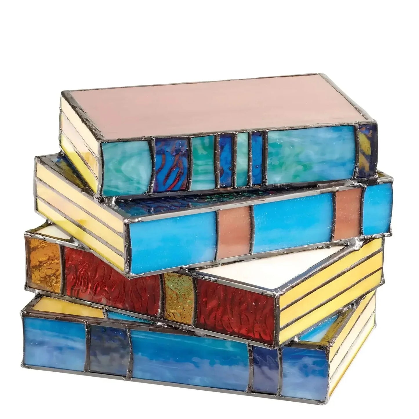 Stained Glass Book-Shaped Table Lamp | Handcrafted Decorative Lighting