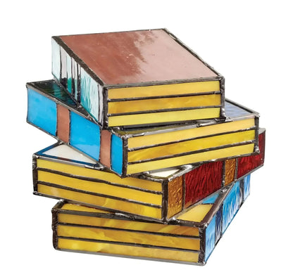 Stained Glass Book-Shaped Table Lamp | Handcrafted Decorative Lighting
