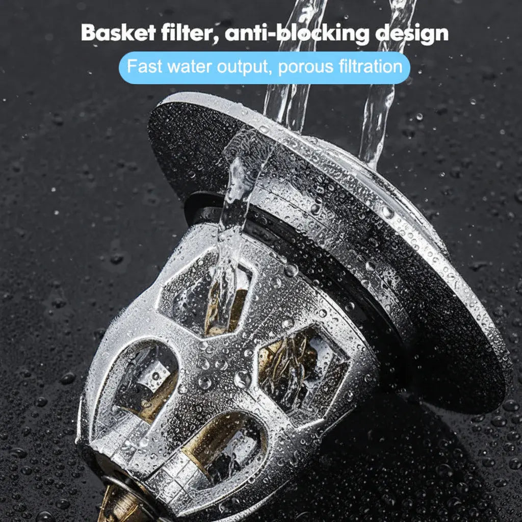 Stainless Steel Pop-Up Bathroom Sink Plug Anti-Clog Drain Stopper