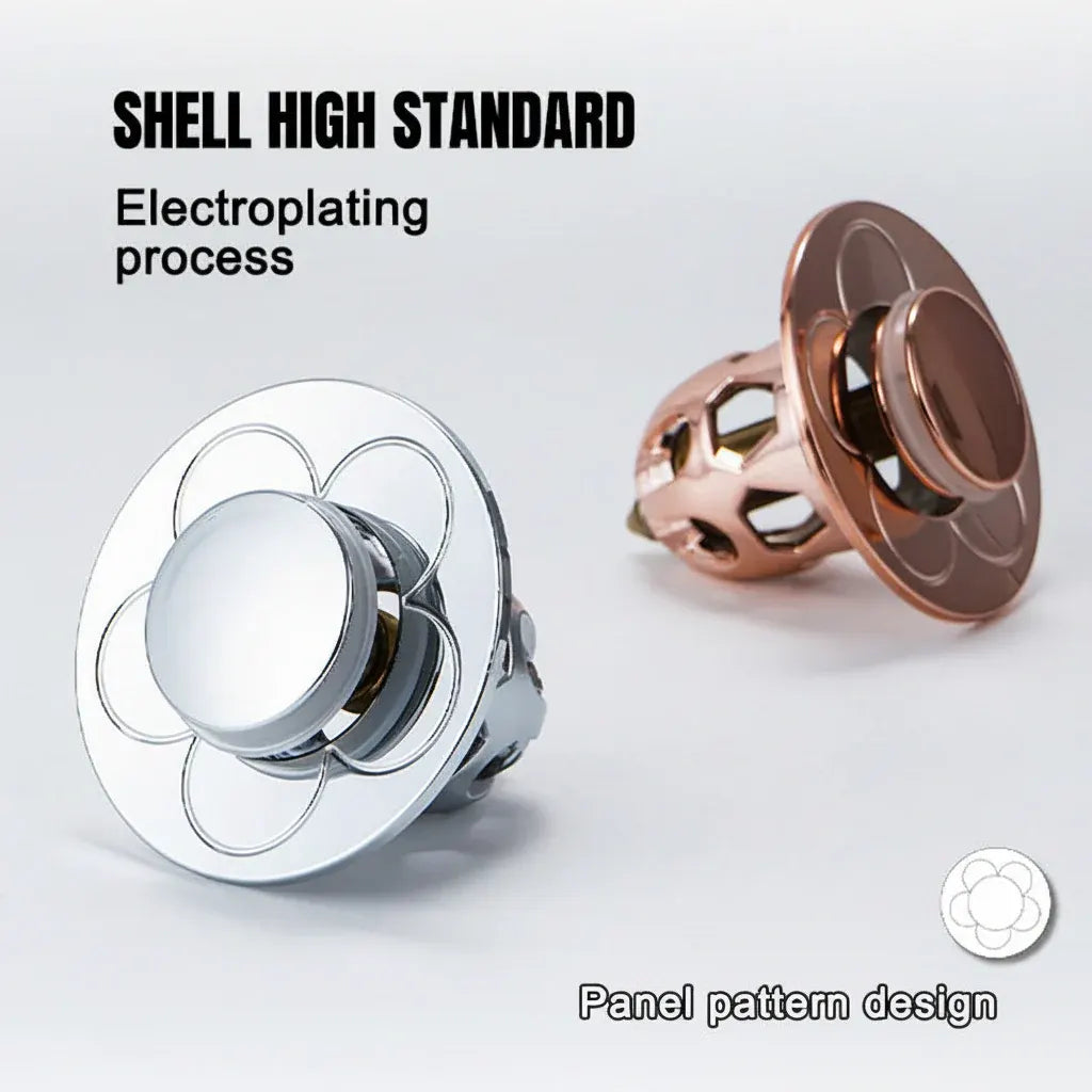 Stainless Steel Pop-Up Bathroom Sink Plug Anti-Clog Drain Stopper