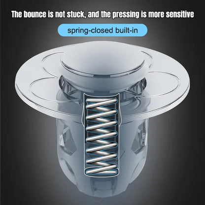Stainless Steel Pop-Up Bathroom Sink Plug Anti-Clog Drain Stopper