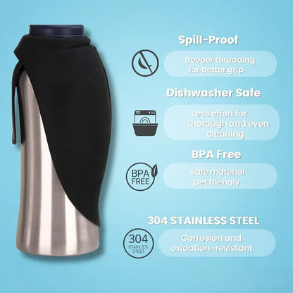 Stainless Steel Portable Pet Hydration Bottle for Travel
