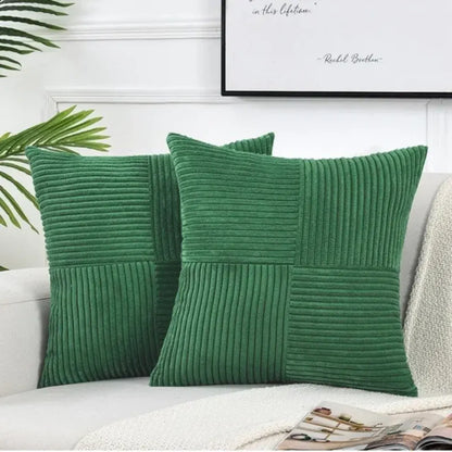 Striped Corduroy Throw Pillow Covers | Luxury Ribbed Cushion Cases