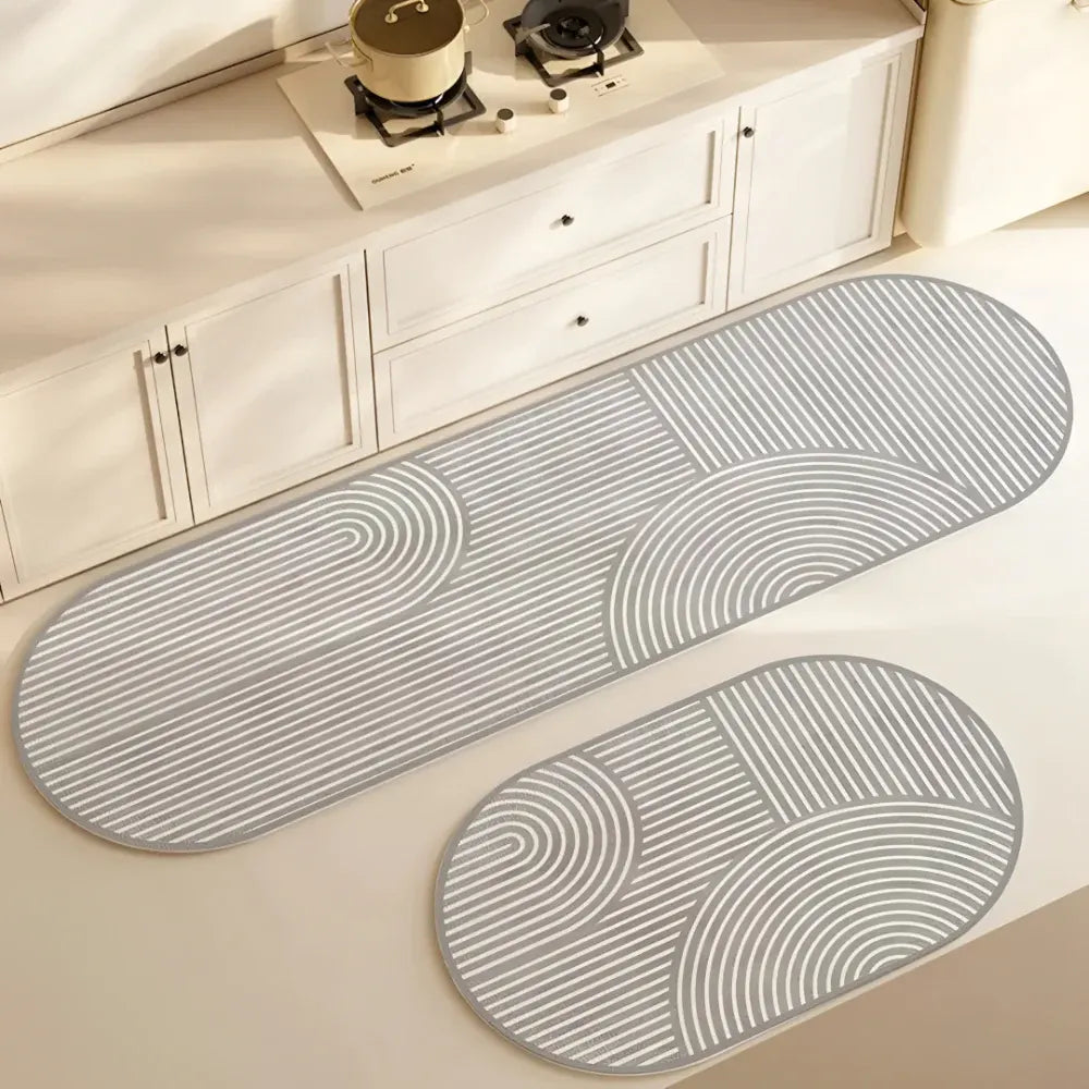 Striped Non-Slip Absorbent Kitchen Floor Runner Mat