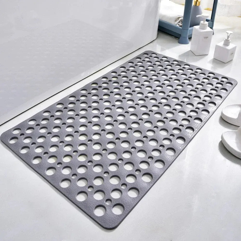 Suction Cup Bath Mat with Drain Design for Shower