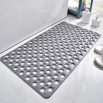 Suction Cup Bath Mat with Drain Design for Shower