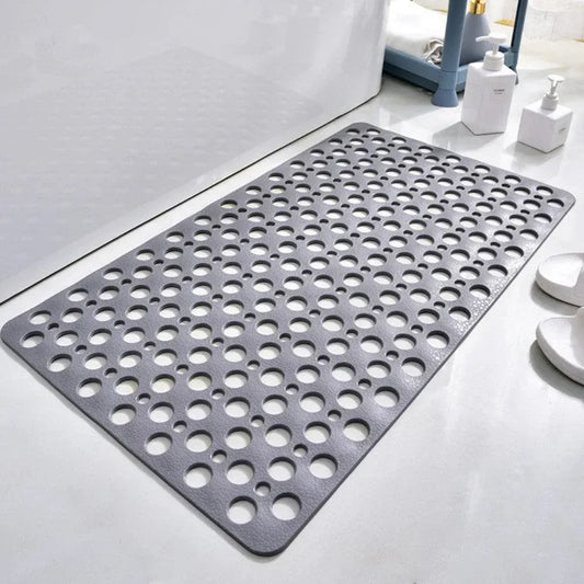 Suction Cup Bath Mat with Drain Design for Shower