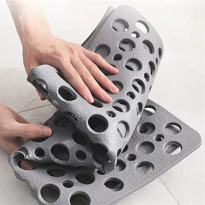 Suction Cup Bath Mat with Drain Design for Shower