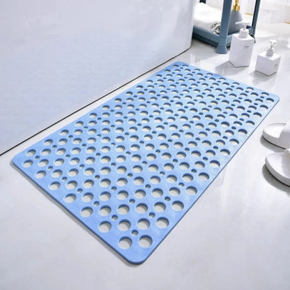 Suction Cup Bath Mat with Drain Design for Shower