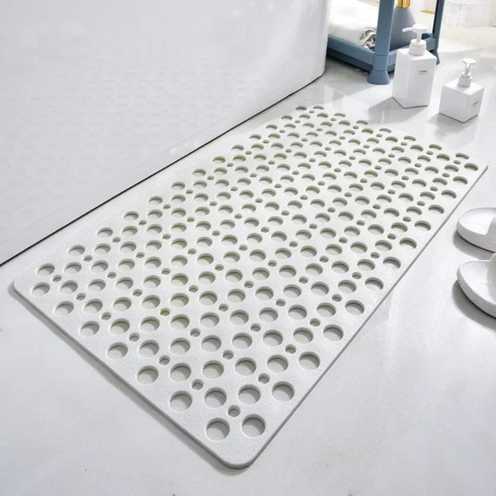 Suction Cup Bath Mat with Drain Design for Shower