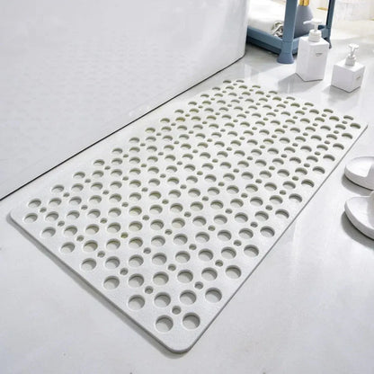 Suction Cup Bath Mat with Drain Design for Shower