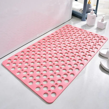 Suction Cup Bath Mat with Drain Design for Shower