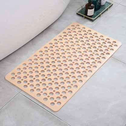 Suction Cup Bath Mat with Drain Design for Shower