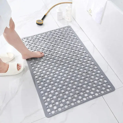 Suction Cup Bath Mat with Drain Design for Shower