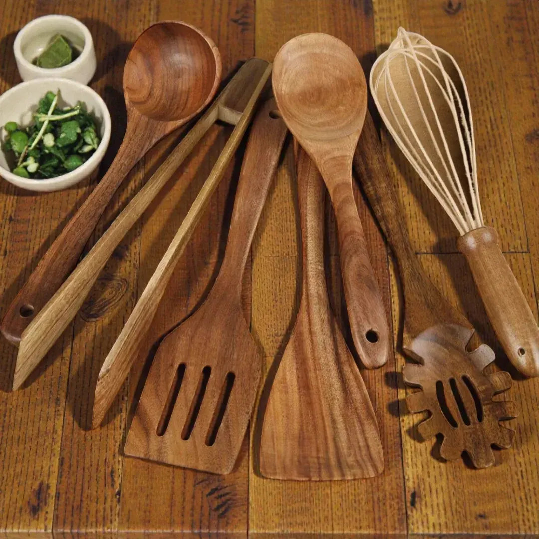 Teak Kitchen Utensil Collection