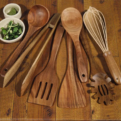 Teak Kitchen Utensil Collection