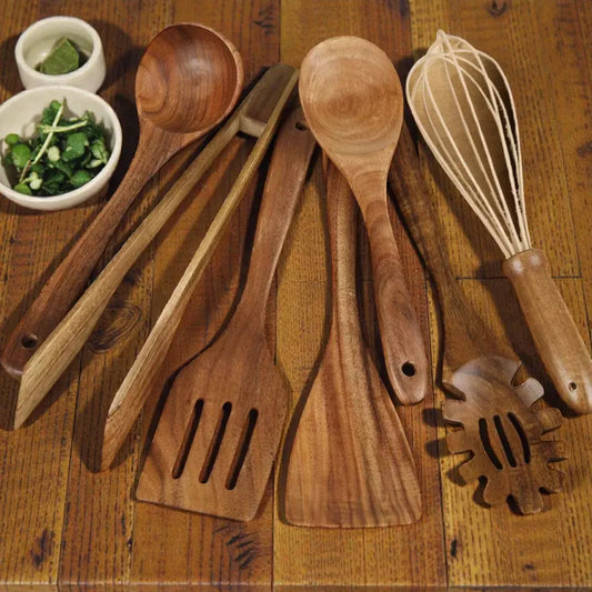 Teak Kitchen Utensil Collection