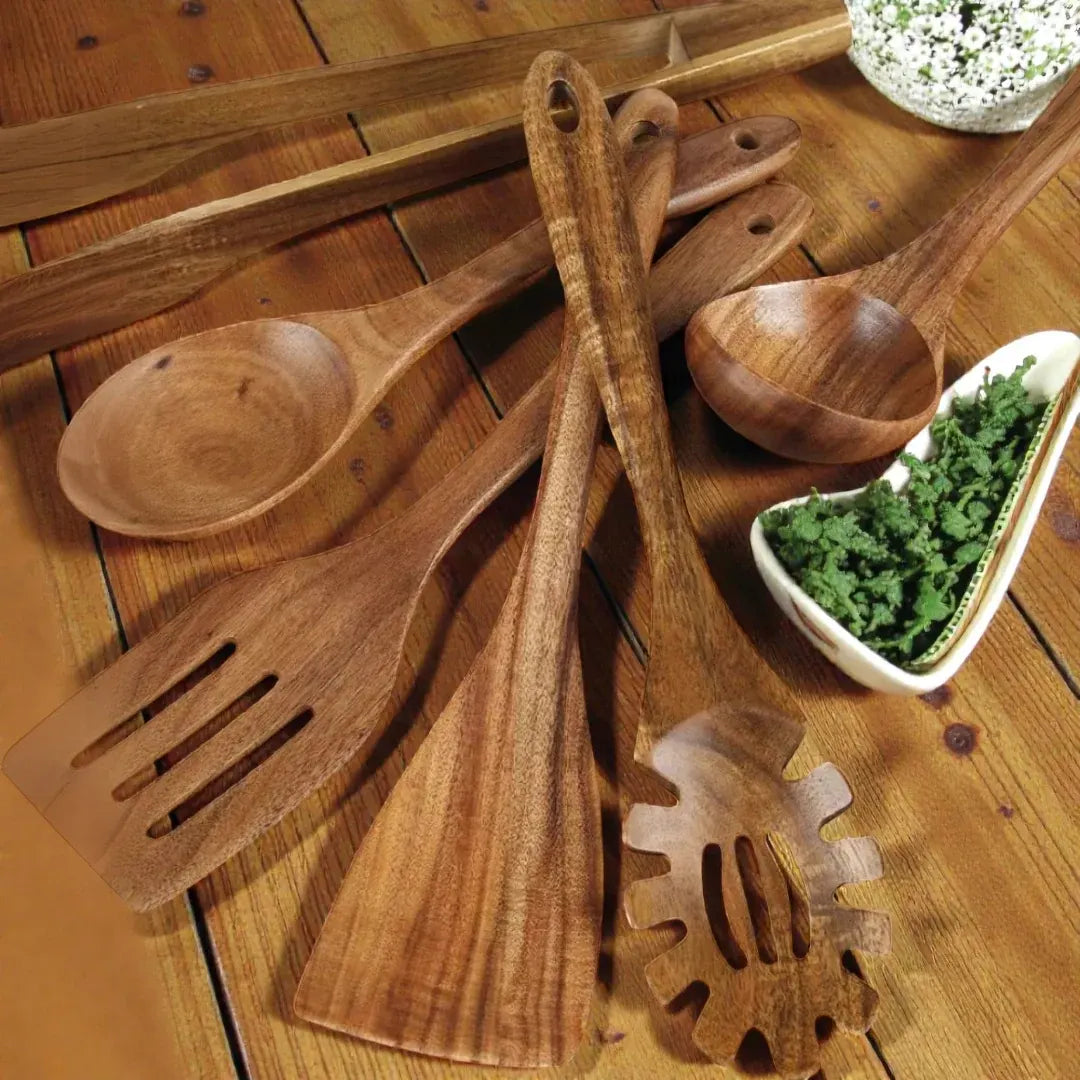 Teak Kitchen Utensil Collection
