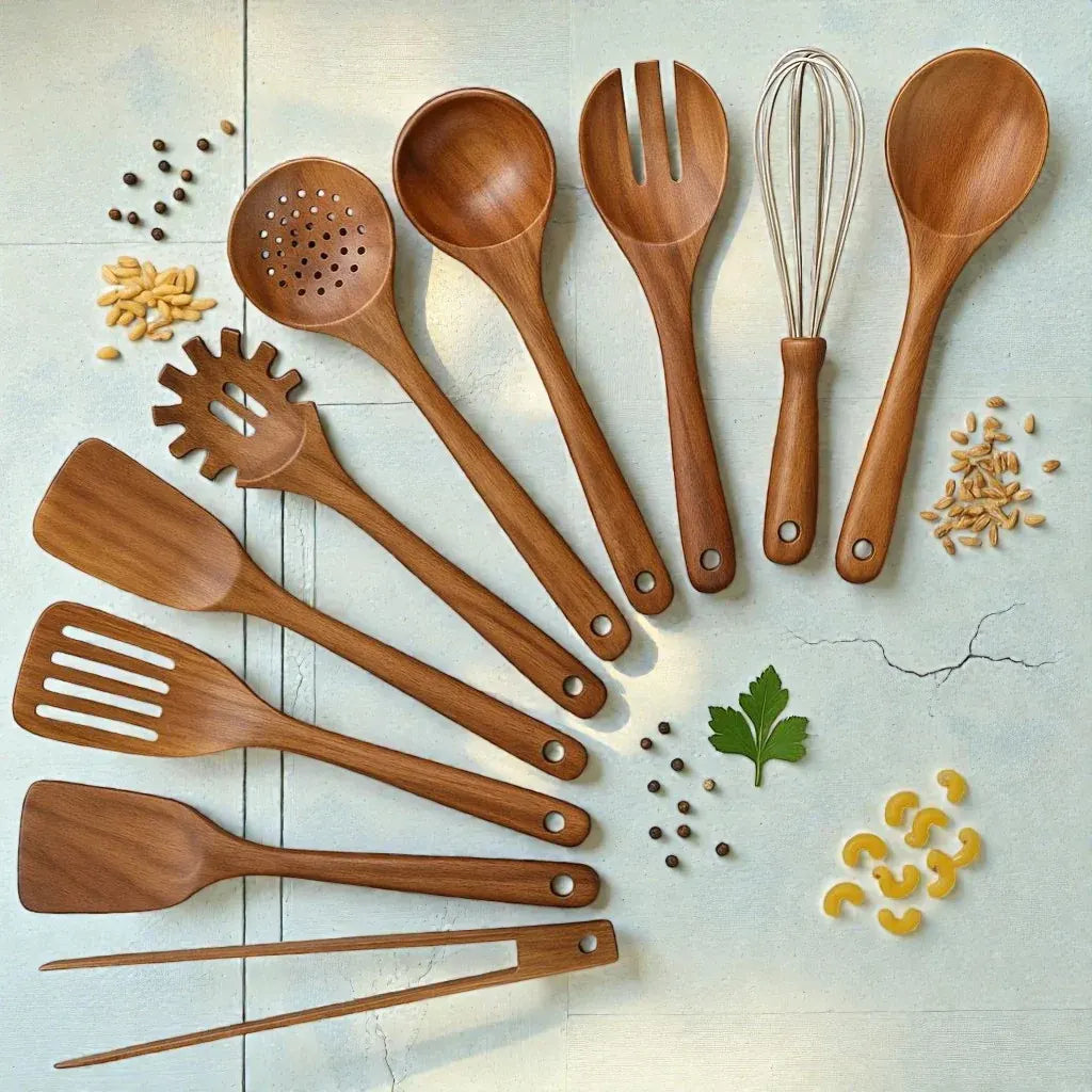 Teak Kitchen Utensil Collection