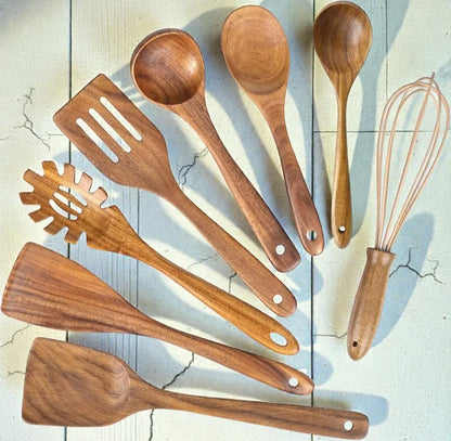 Teak Kitchen Utensil Collection