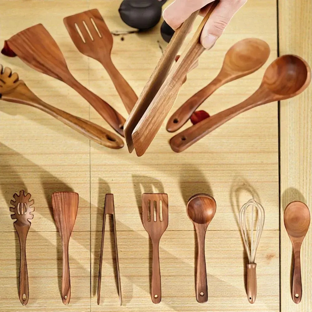 Teak Kitchen Utensil Collection