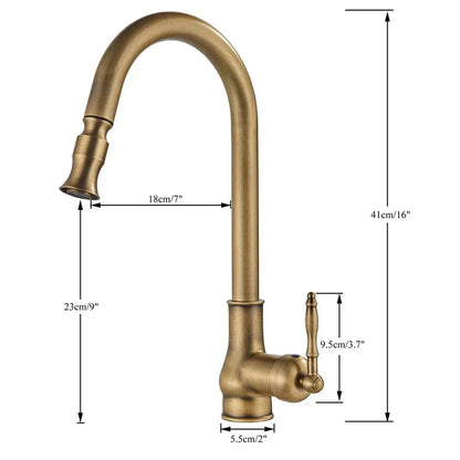 Vintage Brass Swivel Spout Kitchen Mixer Faucet