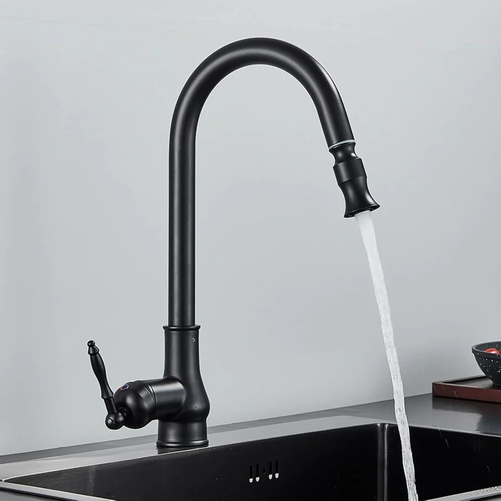 Vintage Brass Swivel Spout Kitchen Mixer Faucet