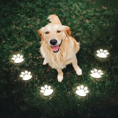 Waterproof Paw Print Solar Garden Path Lights - Outdoor Decor