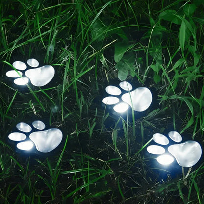 Waterproof Paw Print Solar Garden Path Lights - Outdoor Decor
