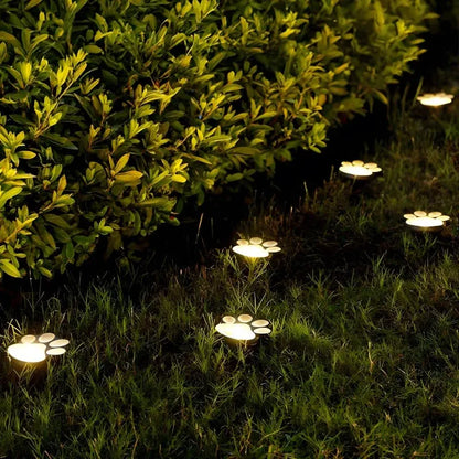Waterproof Paw Print Solar Garden Path Lights - Outdoor Decor