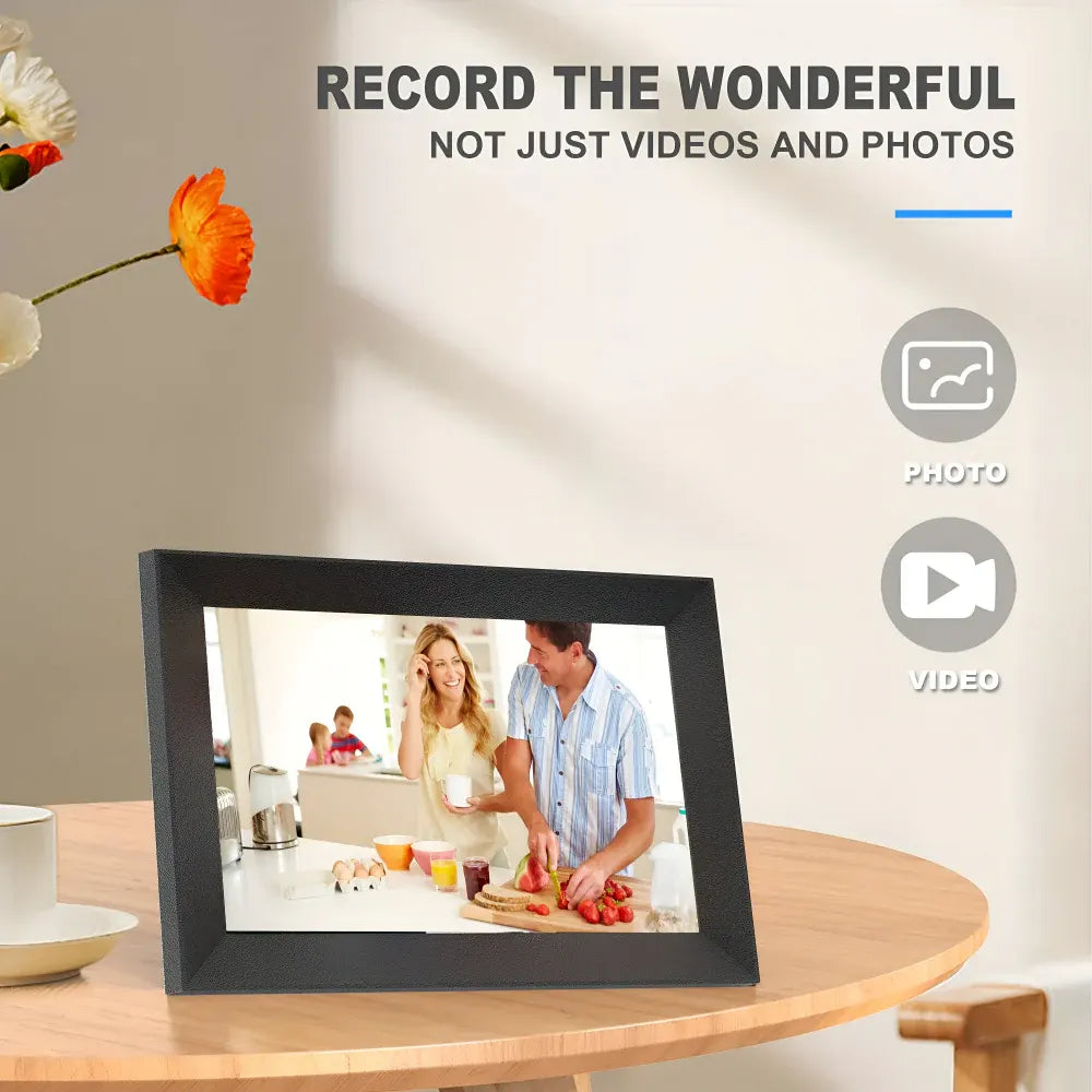 WiFi Digital Picture Frame HD Touchscreen Display, Tabletop or Wall Mountable